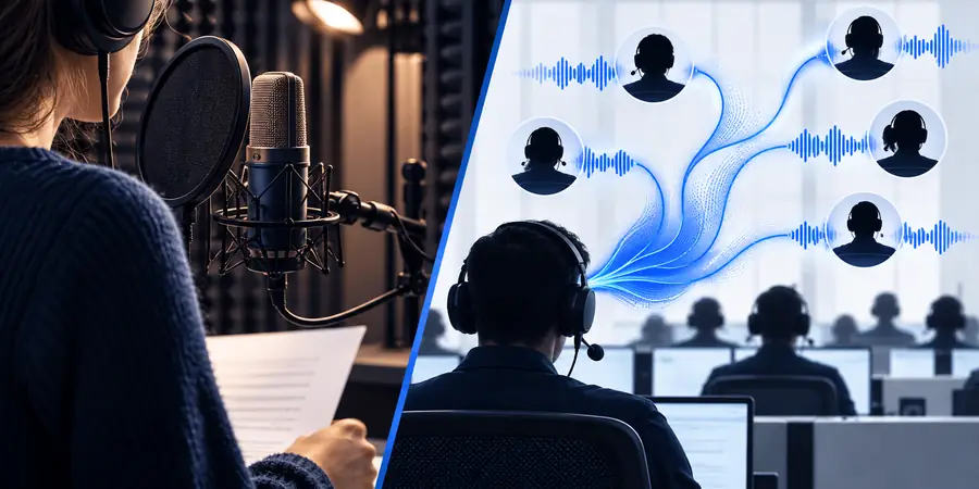Illustration associated with an AI voice generation workflow