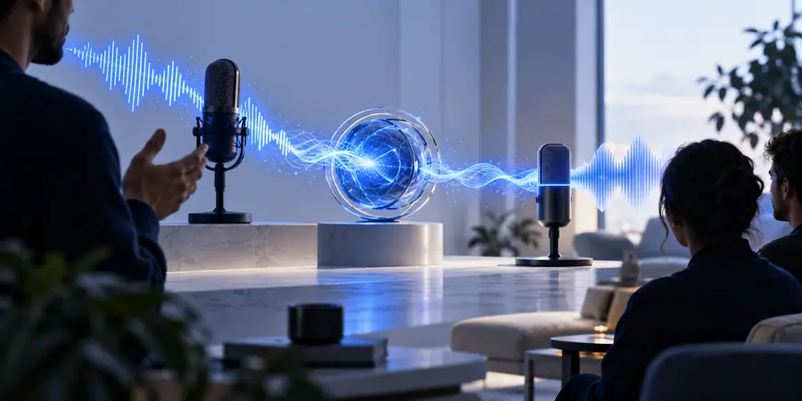 Generated voice output represented as an audio creation